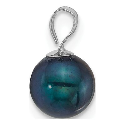 14K White Gold Black Freshwater Cultured Pearl Pendant – view 2