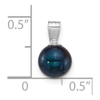 14K White Gold Black Freshwater Cultured Pearl Pendant – view 4