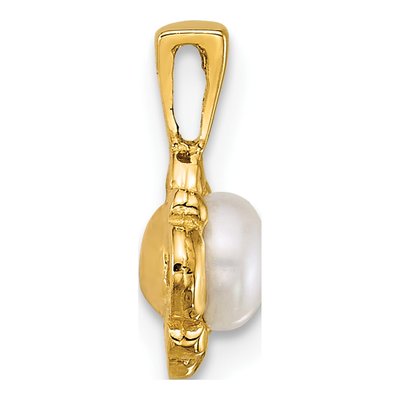 14K Yellow Gold Freshwater Cultured Pearl Button Pendant – view 2