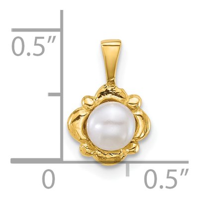14K Yellow Gold Freshwater Cultured Pearl Button Pendant – view 4