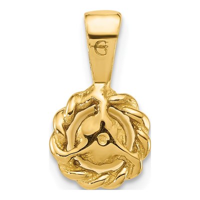 14K Yellow Gold Freshwater Cultured Pearl Button Twisted Edge Pendant – view 3