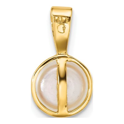 14K Yellow Gold Freshwater Cultured Pearl Button Pendant – view 3