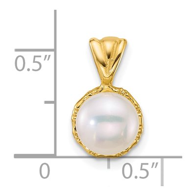 14K Yellow Gold Freshwater Cultured Pearl Button Pendant – view 4