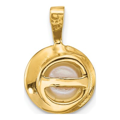 14K Yellow Gold Freshwater Cultured Pearl Button Pendant – view 3