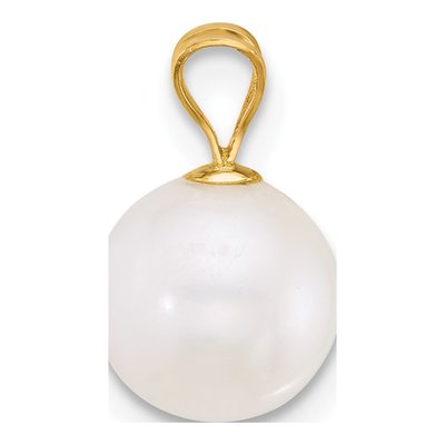 14K Yellow Gold Freshwater Cultured Pearl Round Pendant – view 2