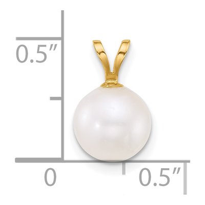14K Yellow Gold Freshwater Cultured Pearl Round Pendant – view 4