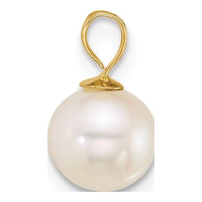 14K Yellow Gold Freshwater Cultured Pearl Round Pendant – view 2