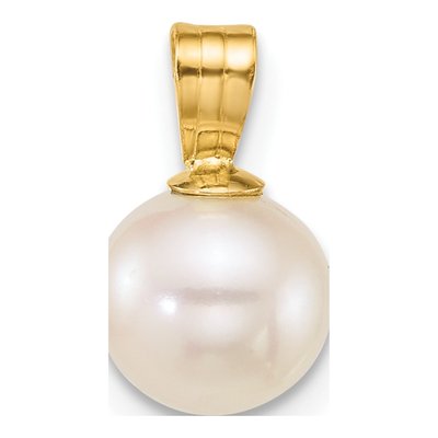 14K Yellow Gold Freshwater Cultured Pearl Round Pendant