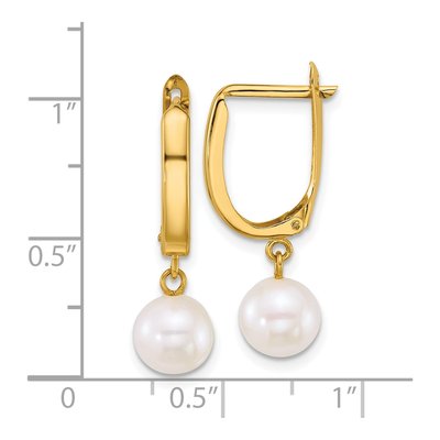 14K Yellow Gold 25mm Freshwater Cultured Pearl Huggie Hoop Earrings – view 3
