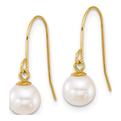 14K Yellow Gold Freshwater Cultured Pearl Dangle Earrings – view 2