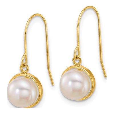 14K Yellow Gold Freshwater Cultured Pearl Dangle Earrings – view 2