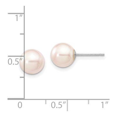 14K White Gold Round Akoya Cultured Pearl Stud Earrings – view 4
