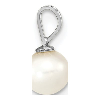 14K White Gold Freshwater Cultured Pearl Round Pendant – view 2