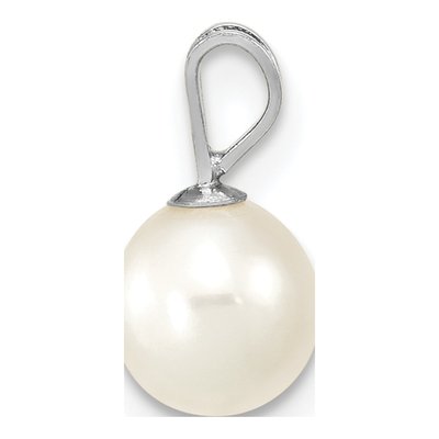 14K White Gold Freshwater Cultured Pearl Round Pendant – view 2