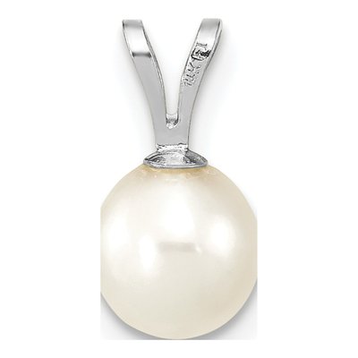 14K White Gold Freshwater Cultured Pearl Round Pendant – view 3