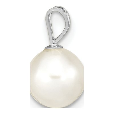 14K White Gold Freshwater Cultured Pearl Round Pendant – view 2