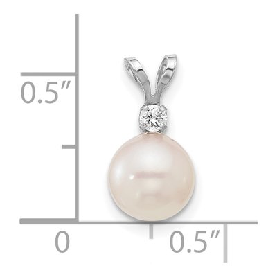 14k White Gold Akoya Pearl & Diamond Pendant – view 3