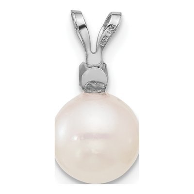 14k White Gold Akoya Pearl & Diamond Pendant – view 4