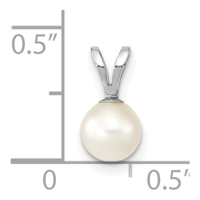 14K White Gold Akoya Cultured Pearl Round Pendant – view 2