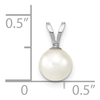 14K White Gold Akoya Cultured Pearl Round Pendant – view 2