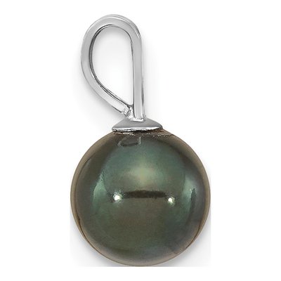14K White Gold Black Akoya Cultured Pearl Pendant – view 2