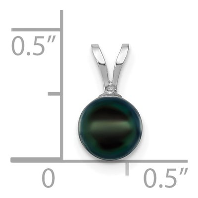 14K White Gold Black Akoya Cultured Pearl Pendant – view 3