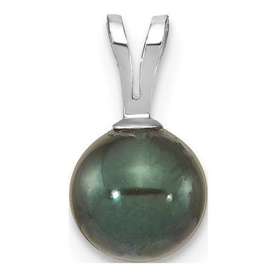 14K White Gold Black Akoya Cultured Pearl Pendant – view 4