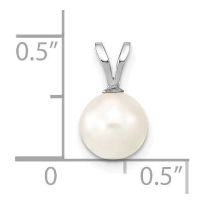 14K White Gold Akoya Cultured Pearl Round Pendant – view 2