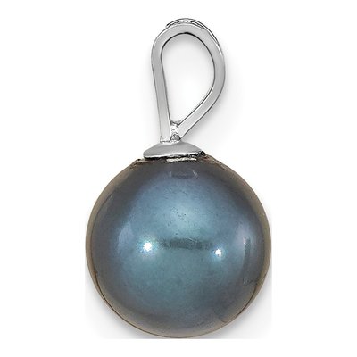 14K White Gold Black Akoya Cultured Pearl Pendant – view 2
