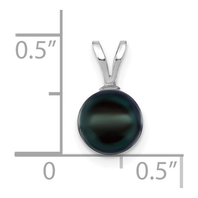 14K White Gold Black Akoya Cultured Pearl Pendant – view 3