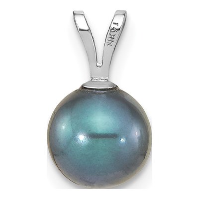 14K White Gold Black Akoya Cultured Pearl Pendant – view 4