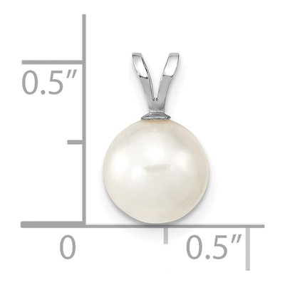 14K White Gold Akoya Cultured Pearl Round Pendant – view 2