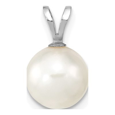 14K White Gold Akoya Cultured Pearl Round Pendant