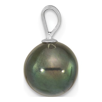 14K White Gold Black Akoya Cultured Pearl Pendant – view 2