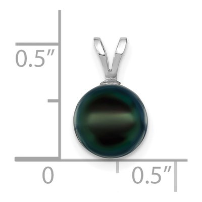 14K White Gold Black Akoya Cultured Pearl Pendant – view 3