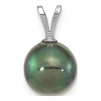 14K White Gold Black Akoya Cultured Pearl Pendant – view 4