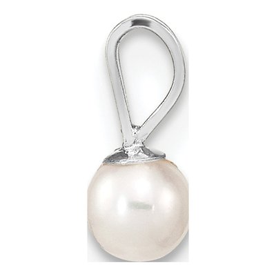 14K White Gold Freshwater Cultured Pearl Round Pendant – view 2
