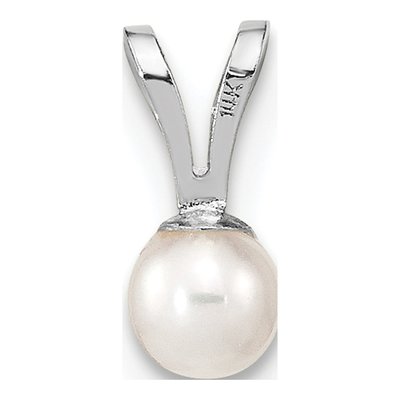14K White Gold Freshwater Cultured Pearl Round Pendant – view 3