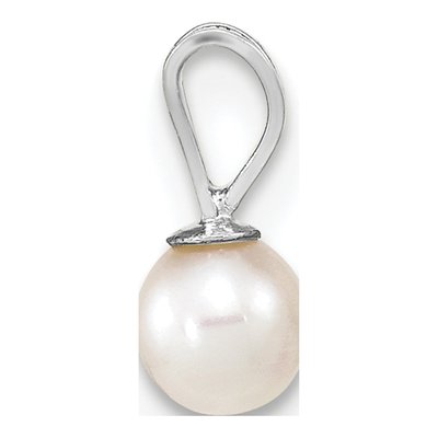 14K White Gold Freshwater Cultured Pearl Round Pendant – view 2