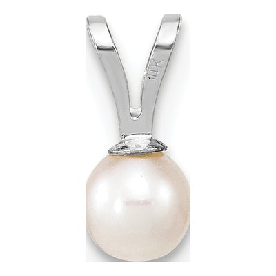 14K White Gold Freshwater Cultured Pearl Round Pendant – view 3