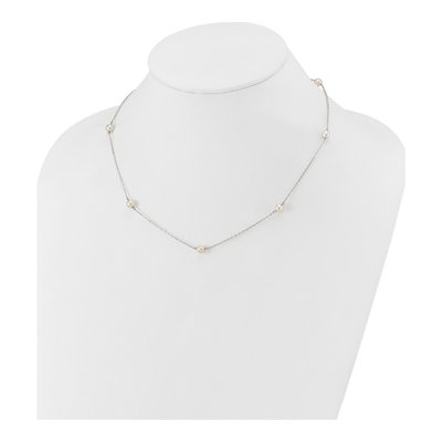 14K White Gold Freshwater Cultured Pearl 7-Station Necklace – view 3