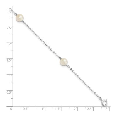 14K White Gold Freshwater Cultured Pearl 3-Station Bracelet – view 3