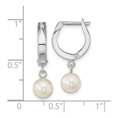 14K White Gold Akoya Cultured Pearl Dangle Earrings – view 4