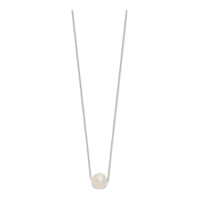 14K White Gold Freshwater Cultured Pearl Near Round Necklace – view 2