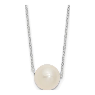 14K White Gold Freshwater Cultured Pearl Near Round Necklace