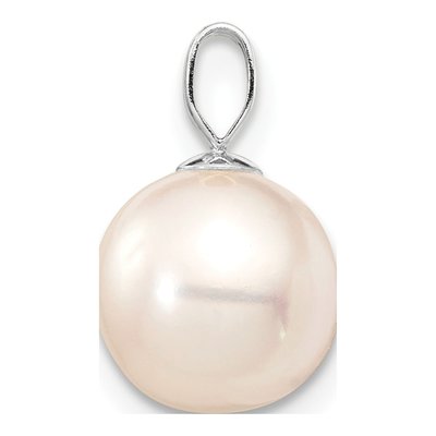 14K White Gold Freshwater Cultured Pearl Round Pendant – view 2