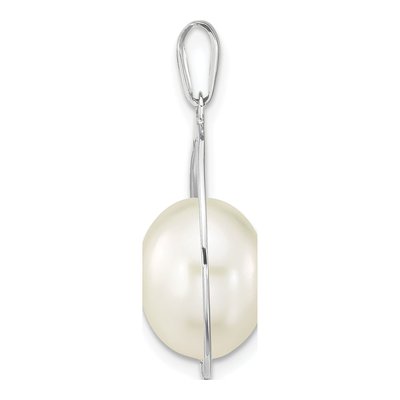 14K White Gold Freshwater Cultured Pearl Teardrop Pendant – view 2