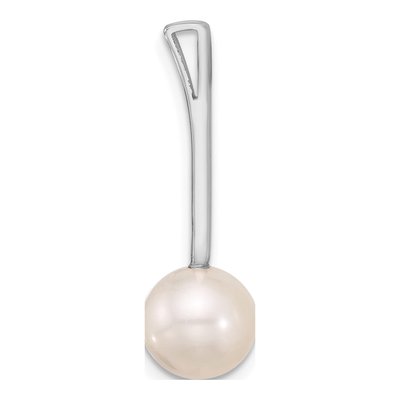 14K White Gold Freshwater Cultured Pearl Slide Pendant – view 2