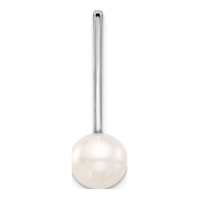 14K White Gold Freshwater Cultured Pearl Slide Pendant