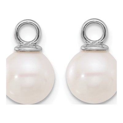14K White Gold Black & White Pearl Dangle Earrings – view 7